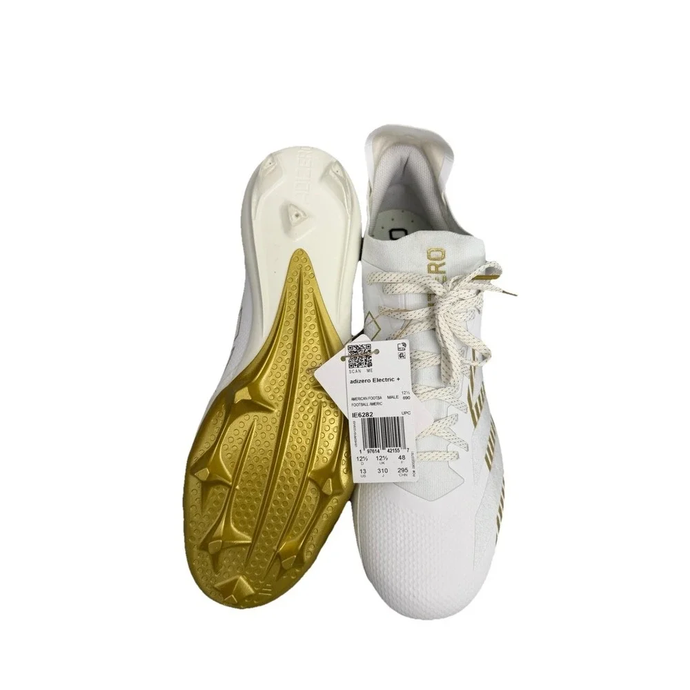 Adidas Men's Adizero Electric White Gold Metallic Cleats Shoes JH6254‎ Size 13